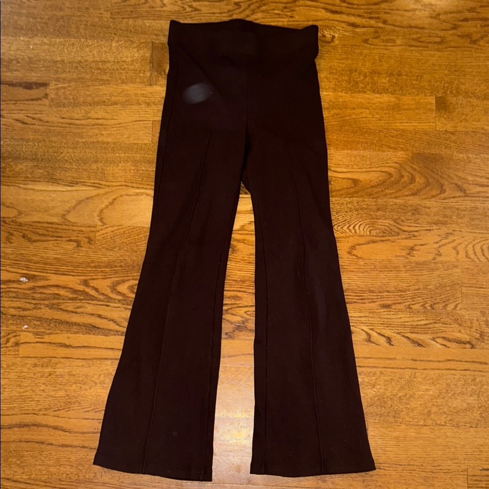 Ribbed Knit Flare Pants – Espresso Brown